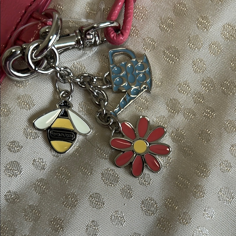Coach Tan and Pink Key & Card Holder - Picture 5 of 5